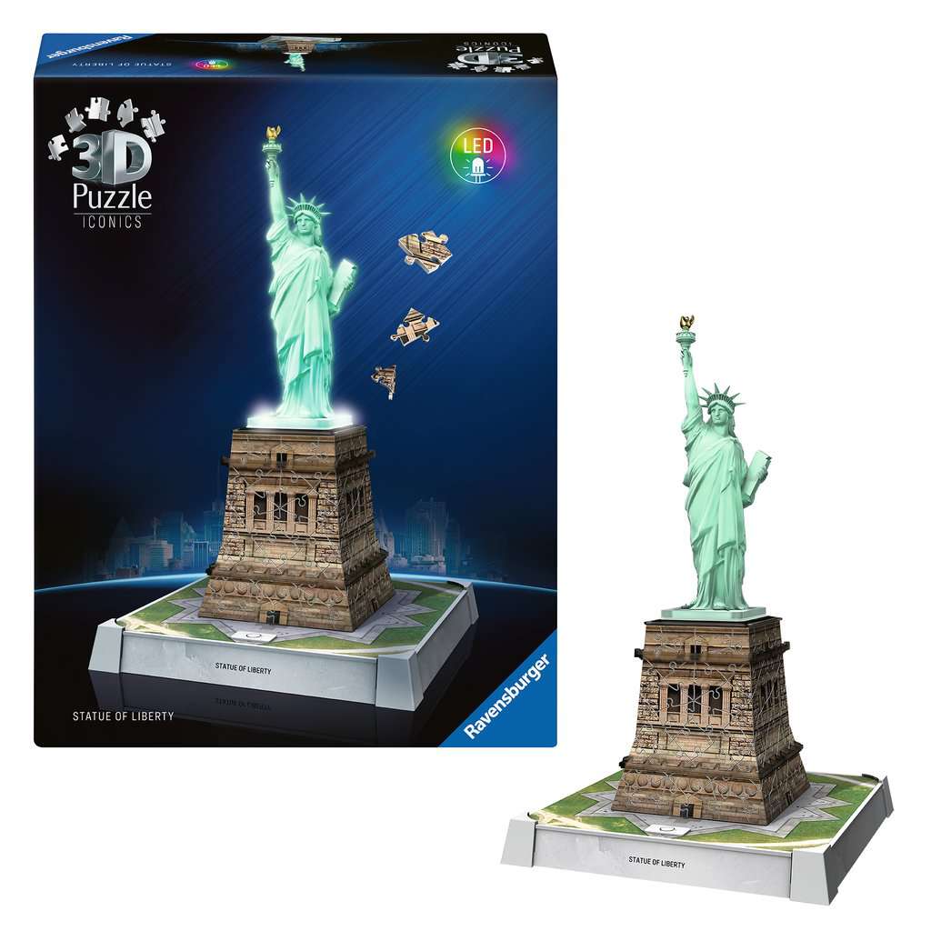 Statue de la Liberté illuminée Puzzle 3D