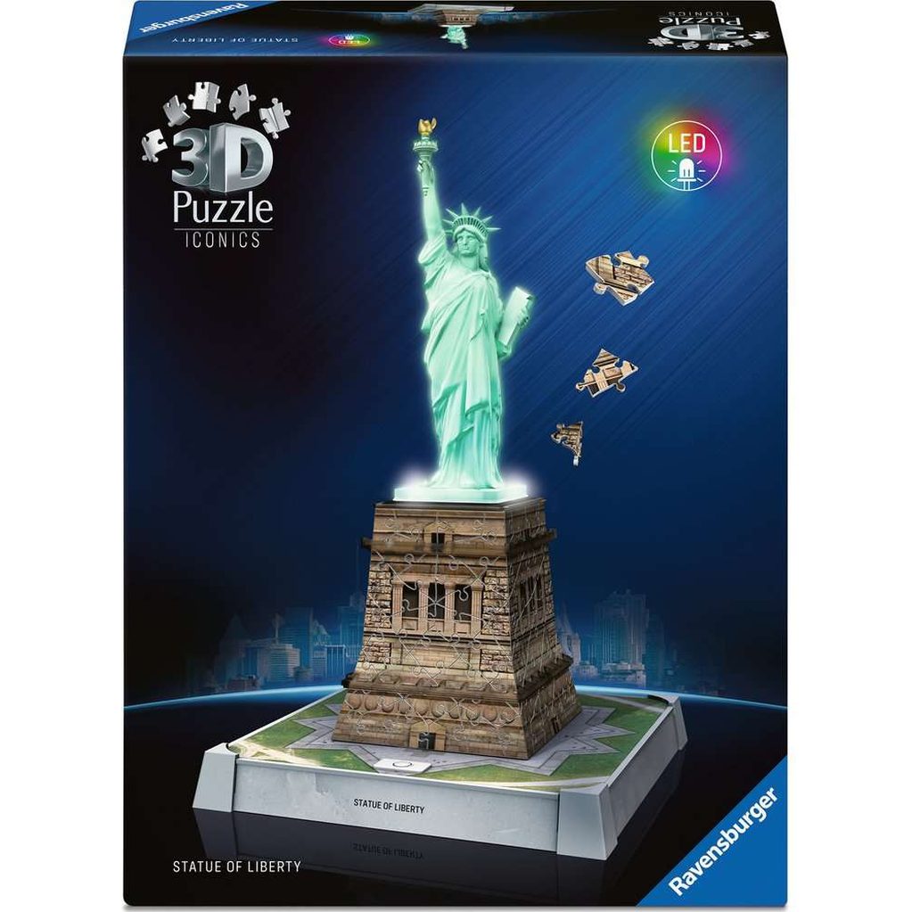 Statue de la Liberté illuminée Puzzle 3D